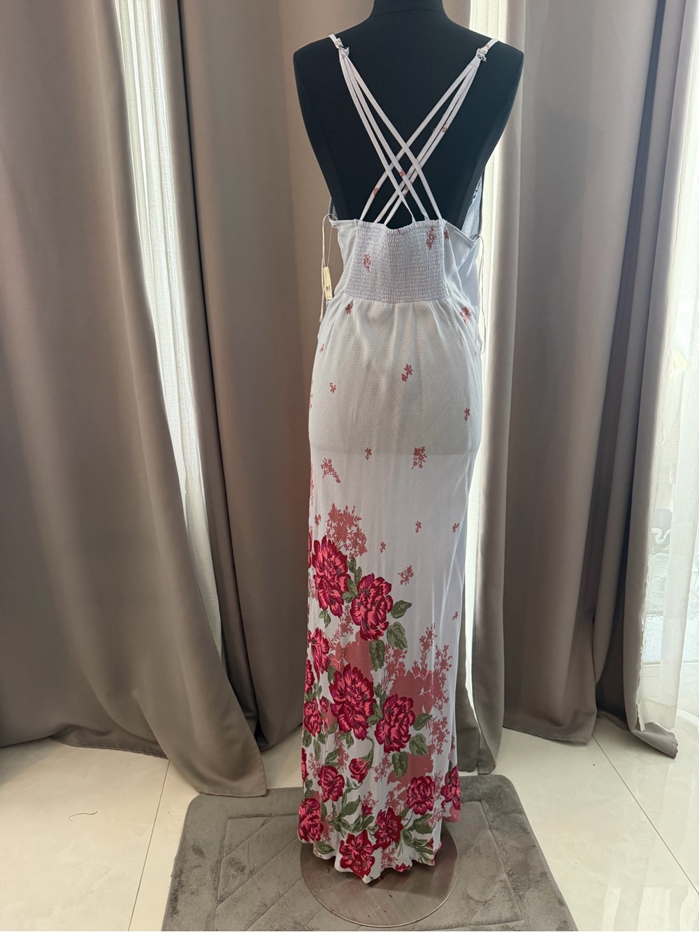 Free People Intimately light blue Maxi Dress with Pink Floral Print - Picture 7 of 10